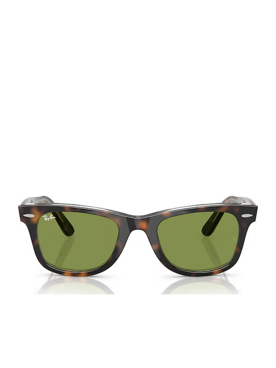 Ray Ban Wayfarer Унисекс Слънчеви Очила с Кафяв Костенурков Пластмасов Рамка и Зелен Лещи