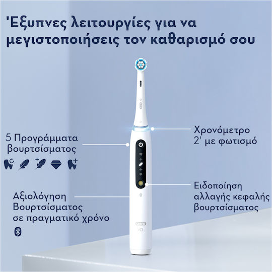 Oral-B IO Series 5 Electric Toothbrush with Timer, Pressure Sensor, and Travel Case White