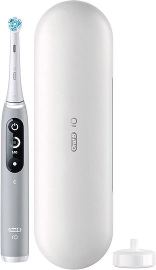 Oral-B iO Series 6 Electric Toothbrush with Timer, Pressure Sensor, and Travel Case Gray Opal