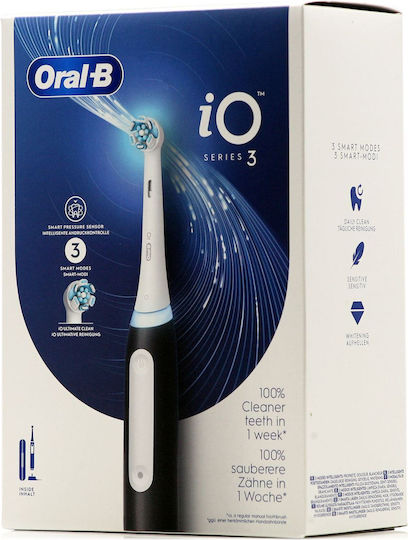 Oral-B iO Series 3 Electric Toothbrush with Pressure Sensor and Travel Case Black