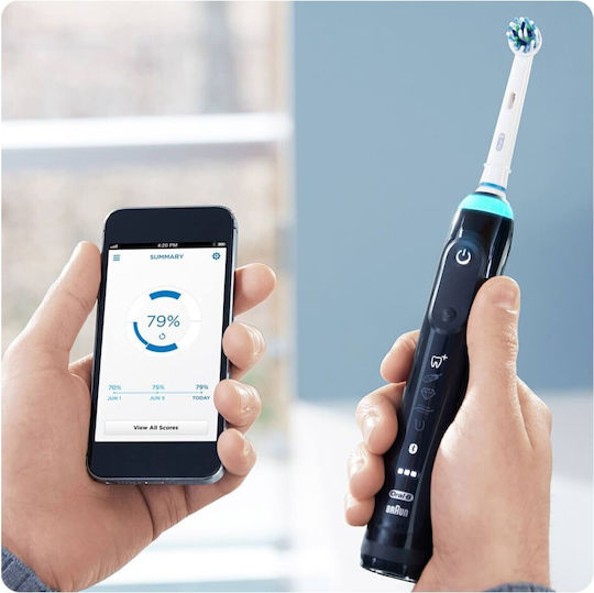 Oral-B Genius 10000N Elektrische Zahnbürste mit Timer, Drucksensor und Reisetasche Schwarz