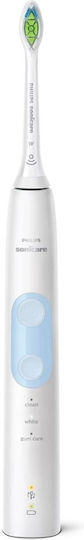 Philips Sonicare ProtectiveClean 5100 Elektrische Zahnbürste mit Timer, Drucksensor und Reisetasche Weiß
