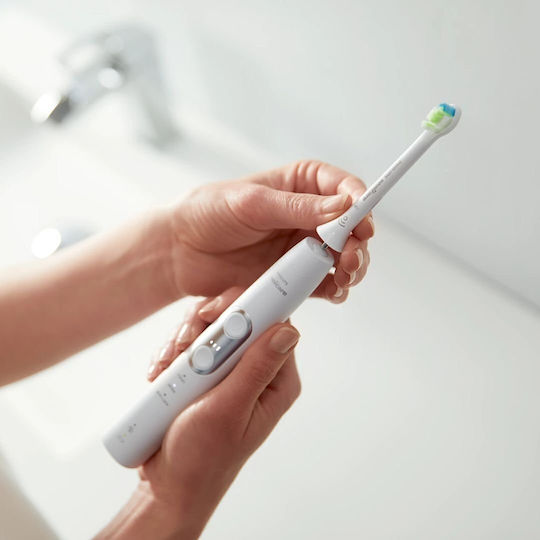 Philips Sonicare Protective Clean 6100 Ηλεκτρική Οδοντόβουρτσα με Χρονομετρητή, Αισθητήρα Πίεσης και Θήκη Ταξιδίου Λευκή