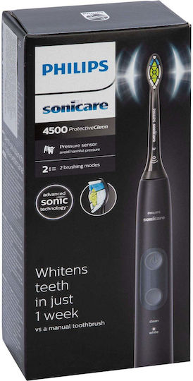 Philips Sonicare ProtectiveClean 4500 Elektrische Zahnbürste mit Timer und Drucksensor Schwarz