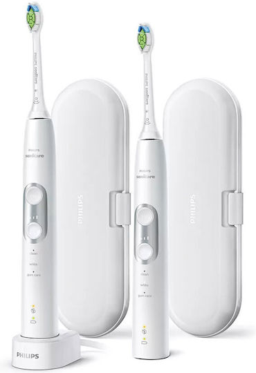 Philips Sonicare Protective Clean 6100 Electric Toothbrush with Pressure Sensor and Travel Case White
