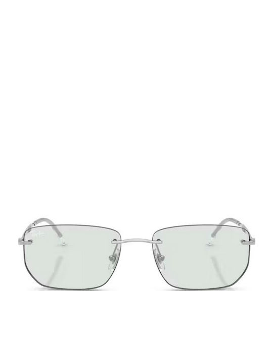 Ray Ban Men's Sunglasses with Silver Metal Frame and Green Mirror Lens RB3768 003/M1