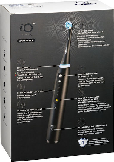 Oral-B iO Series 5 Electric Toothbrush with Pressure Sensor and Travel Case Matt Black