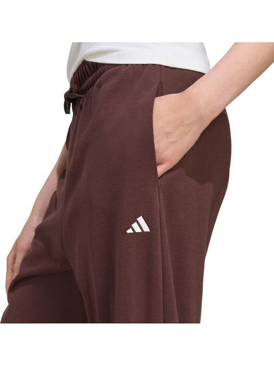 French Terry Ψηλόμεσο Παντελόνι Φόρμας Brown