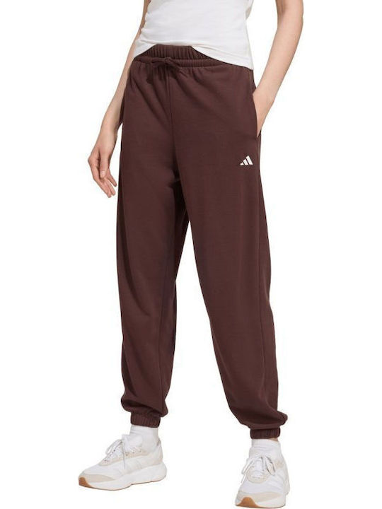 French Terry Ψηλόμεσο Παντελόνι Φόρμας Brown