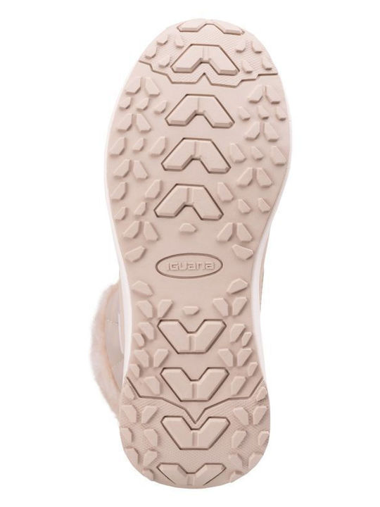 Damenstiefel mit Pelz Beige