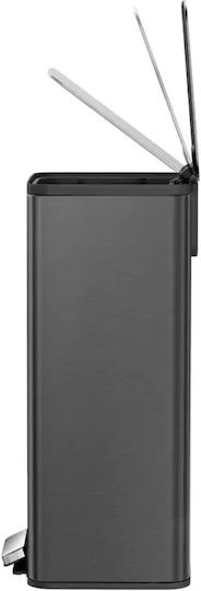 Eko Marina Waste Bin from Inox Steel with Pedal Black 30lt