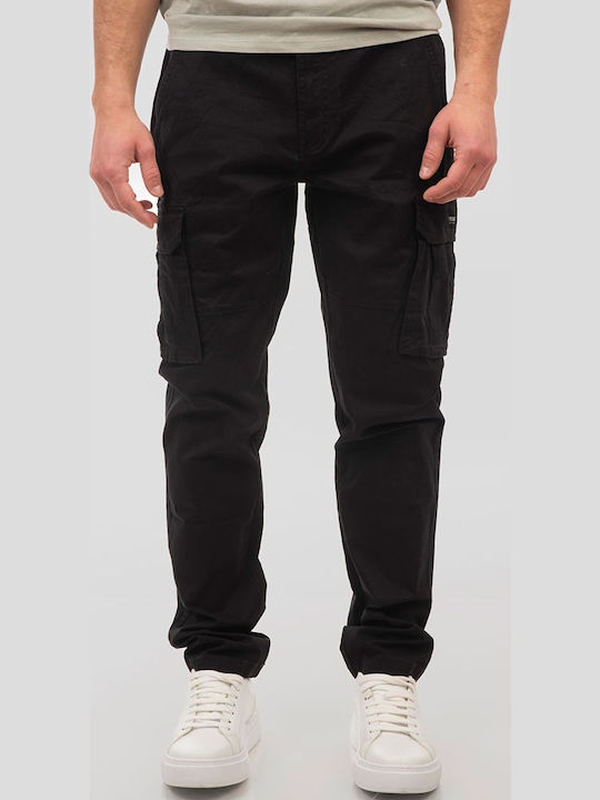 Trousers Cargo Elastic in Regular Fit Black