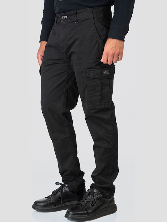 Trousers Cargo Elastic in Regular Fit Black