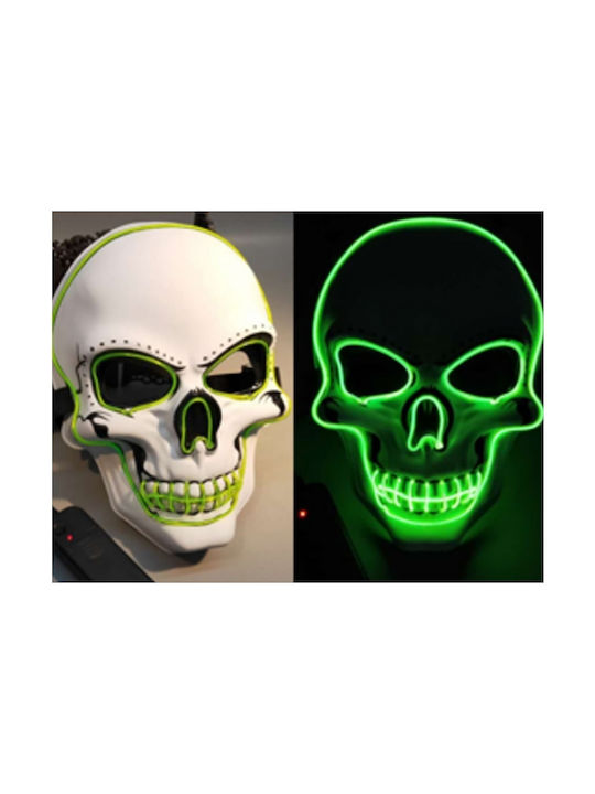 Carnival Mask Full Face Skeleton With Light