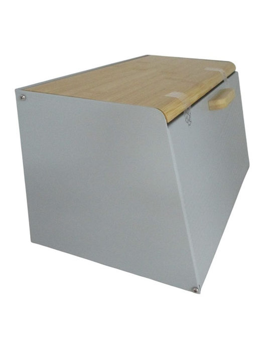 HFA Ψωμιέρα με Καπάκι Μεταλλική Γκρι 36x21.6x20.4cm