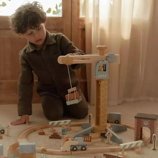 Little Dutch Construction Crane Wooden Vehicle for 36+ Months