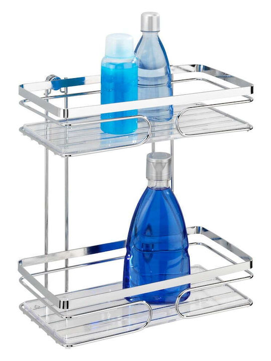 Wenko Premium Wall Mounted Bathroom Shelf Metallic 24x27x13.5cm Silver