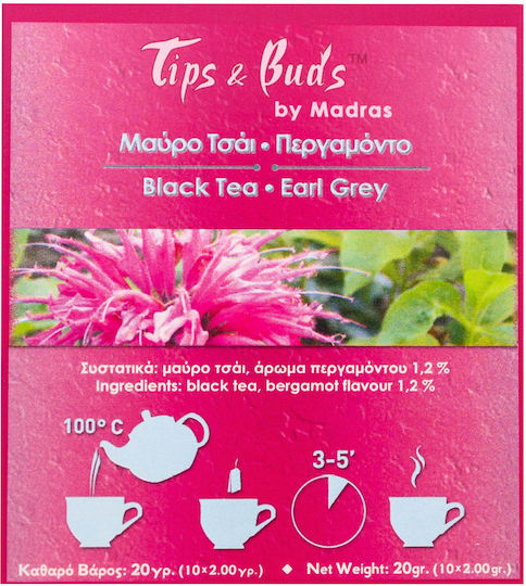 Tips & Buds Earl Grey Black Tea 10 Bags