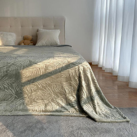 Chios Hellas Blanket Velvet Double 200x240cm Green