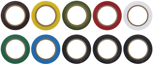 Insulation Tape 15mm x 10m 10 Pieces PVC Multicolour
