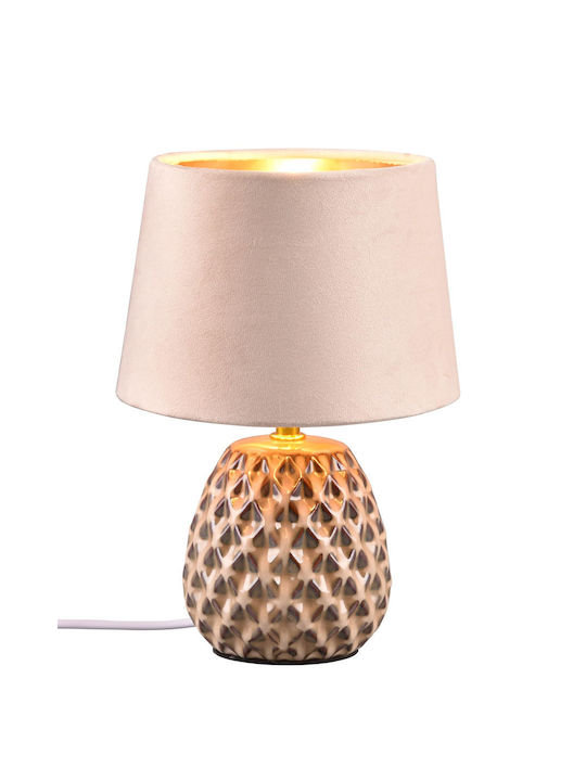Trio Lighting Κεραμικό Πορτατίφ για Ντουί E14 με Ροζ Καπέλο και Βάση