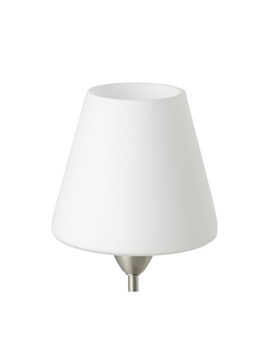 Eglo Metal Table Lamp for Socket E14 with White Shade and Silver Base