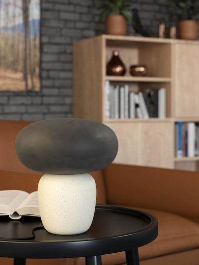 Eglo Cahuama Ceramic Table Lamp for Socket E27 with Black Shade and White Base