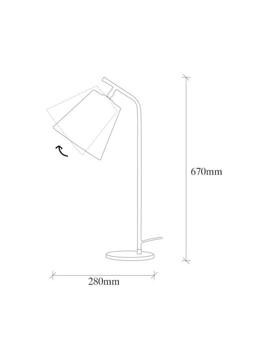 Opviq Office Lamp for Socket E27 in Yellow Color