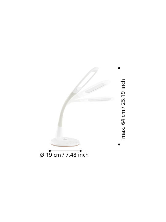 Eglo Trunca LED Φωτιστικό Γραφείου με Εύκαμπτο Βραχίονα σε Λευκό Χρώμα