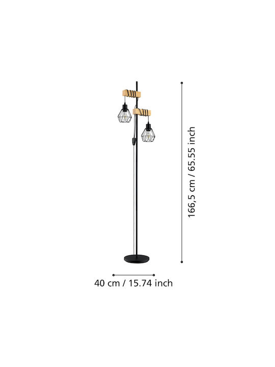 Eglo 44081 Floor Lamp Townshend 2xe27 60w 230v FSC Certified