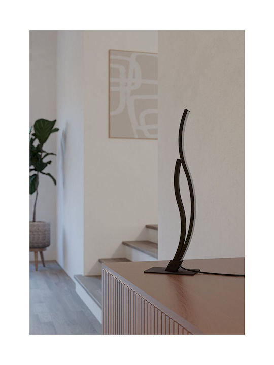 Eglo Decorative Table Lamps Grisolia Curved Table Lamp Room Decor Bedroom Living Room Lamp Made of Metal and Plastic in Black and Neutral White H 45.5 Cm
