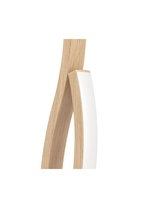 Eglo Led Nightstand Lamp Grisolia Curved Table Lamp Room Decor Bedroom Living Room Lamp Made Metal Plastic In Wood Look Neutral White H 45.5 Cm
