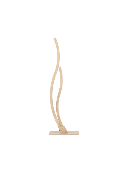 Eglo Led Nightstand Lamp Grisolia Curved Table Lamp Room Decor Bedroom Living Room Lamp Made Metal Plastic In Wood Look Neutral White H 45.5 Cm