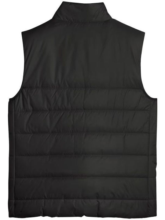 Langes Damen Ärmelloses Puffer Jacken für Winter Schwarz