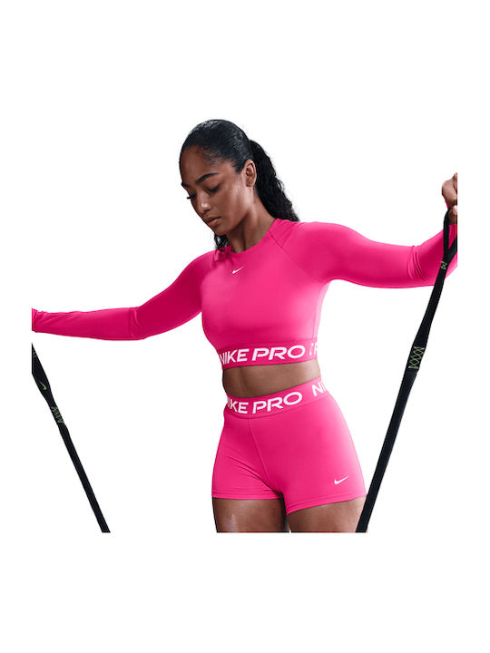 Damen Sport Bluse Langärmelig Dri-Fit Rosa
