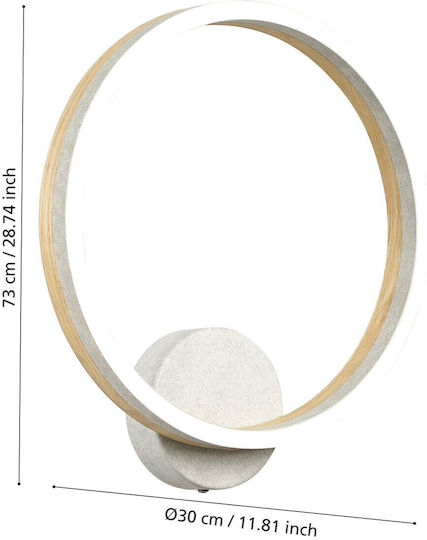 Eglo Cadinaro Modern Lamp Wall with Integrated LED and Warm White Light 30x30cm
