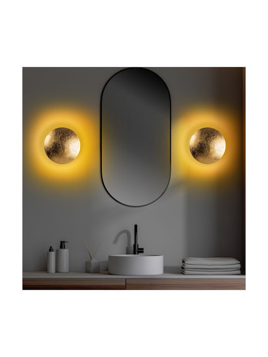 Opviq Wall Lamp with Integrated LED and Warm White Light Gold 25x25x16cm