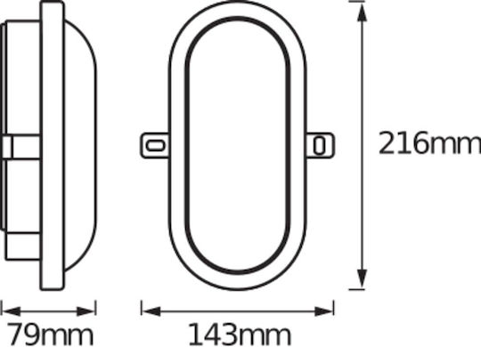 Ledvance Bulkhead Aplica de exterior montată pe perete LED IP54 11W cu Alb Natural Lumină