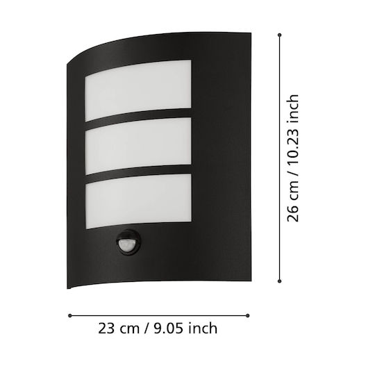 Eglo City Επιτοίχια Εξωτερική Πλαφονιέρα E27 IP44 23.5x26εκ.