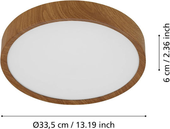Eglo Кръгла На открито LED Панел 16.8W с Топло бяло Светлина 3000К 34см.