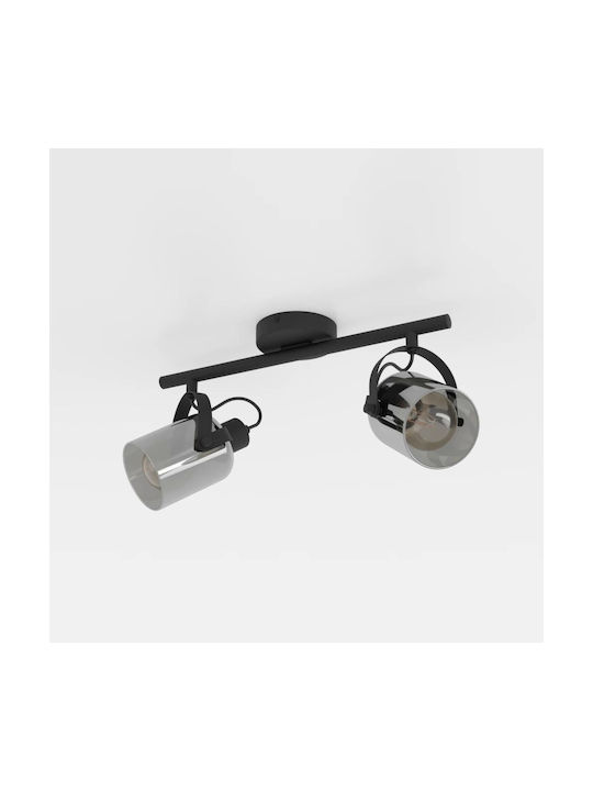 Eglo Berregas Double Spot with Socket E27 in Black Color