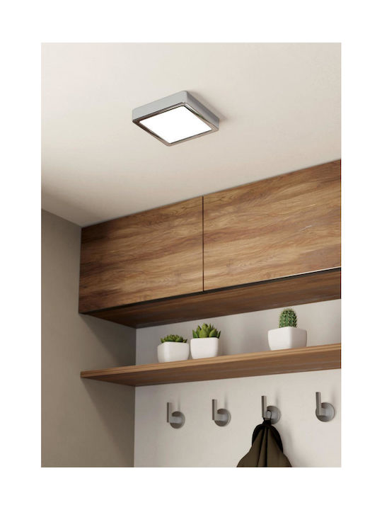 Eglo Fueva Ceiling Mount Light Bathroom 16cm Silver with Integrated LED