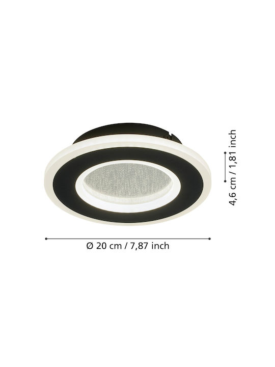 Eglo Macchioni Ceiling Mount Light Black with Integrated LED and Crystals