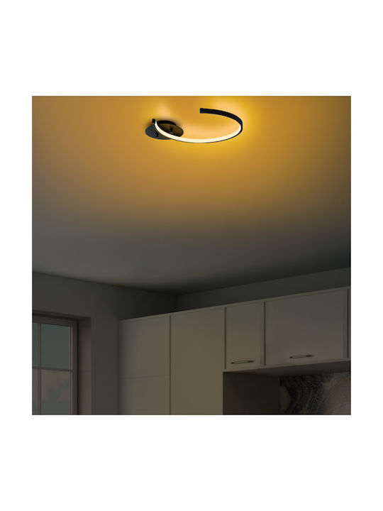 Opviq Ceiling Mount Light 46cm Black with Integrated LED