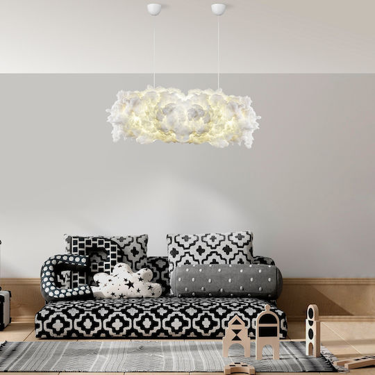 Opviq Serene Pendant Light White Rail with Socket E27 90x45x80cm