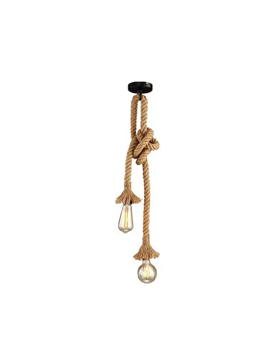 Pakketo Ropily Pendant Light Copper with Rope for Socket E27