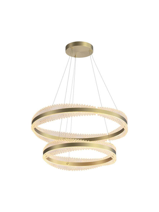 Zambelis Lights Висящо Осветително Тяло Златист с кристали