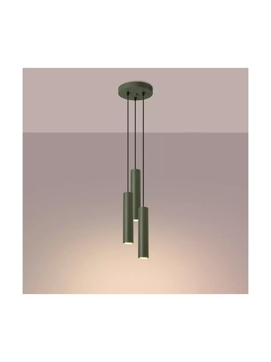 Sollux Lagos 3p Pendant Light Green