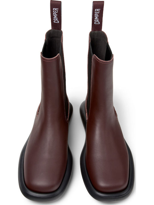 Bottes Confort Camper En Cuir Bordeaux - Taille 40, Style Combat, Doublure Cuir, Très Bon état