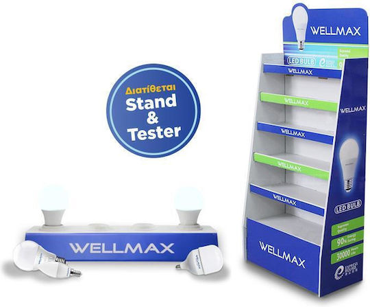 Wellmax Β22 LED Bulb 11W for Socket E27 and Shape A60 Warm White 1050lm